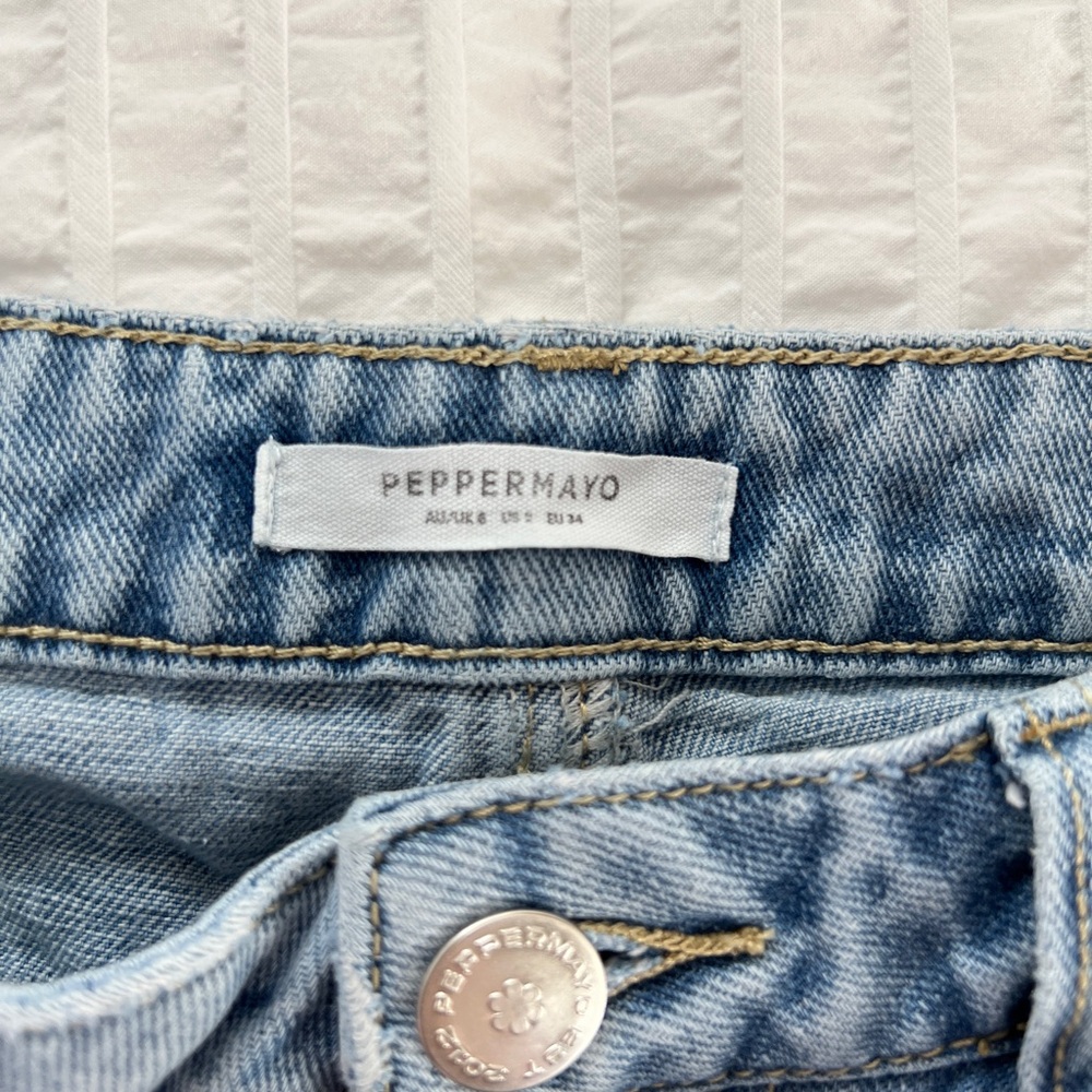 Peppermayo Keanna Low Rise Light Blue Wide Leg Baggy Denim Jeans - Picture 3 of 7